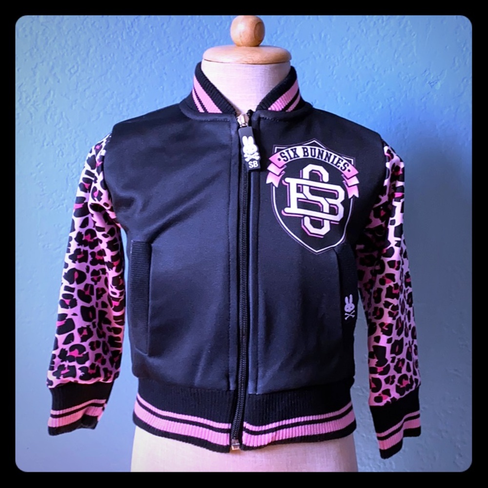 Kids bomber jacket Leo pink print size 1 year.